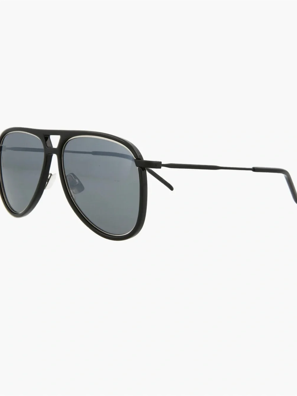 YSL Saint Laurent 56mm Pilot Aviator Mirror Black Sunglasses New $610
